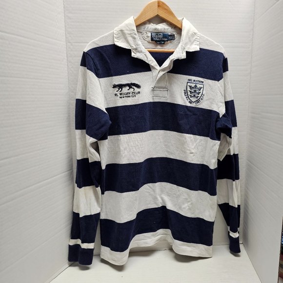 [ROMANTIC CROWN]★STRIPE RUGBY POLO STRIPE RUGBY POLO_NAVY - ROMANTIC CROWN | 60% - Asian